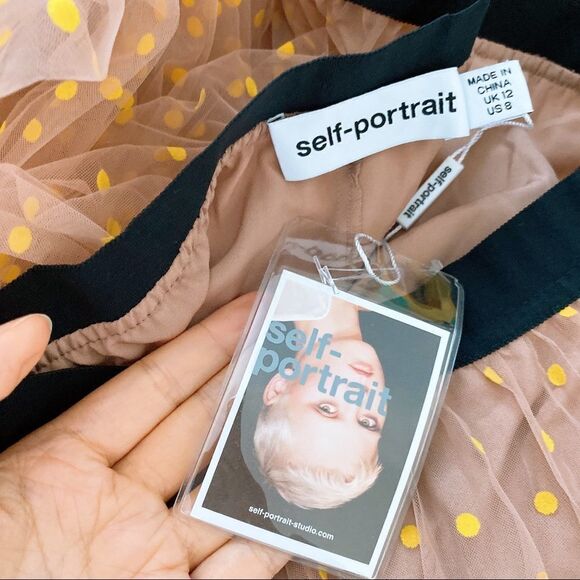 Self-Portrait Polka Dot MIDI Skirt - Picture 12 of 13